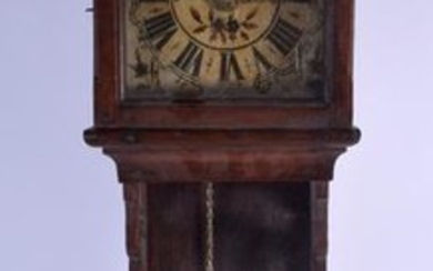 AN ANTIQUE EUROPEAN HANGING WALL CLOCK with copper urn