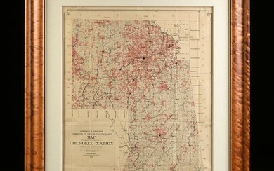 AN ANTIQUE MAP, "Department of the Interior Commission