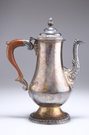 AN OLD SHEFFIELD PLATE COFFEE POT, CIRCA 1770, of