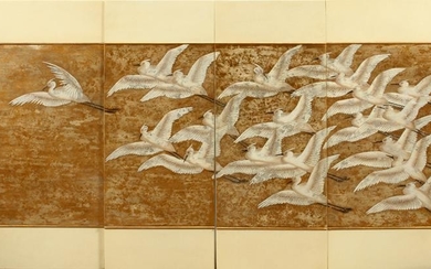 ANNE HAUCK GOLD LEAF AND LACQUER WALL SCREEN
