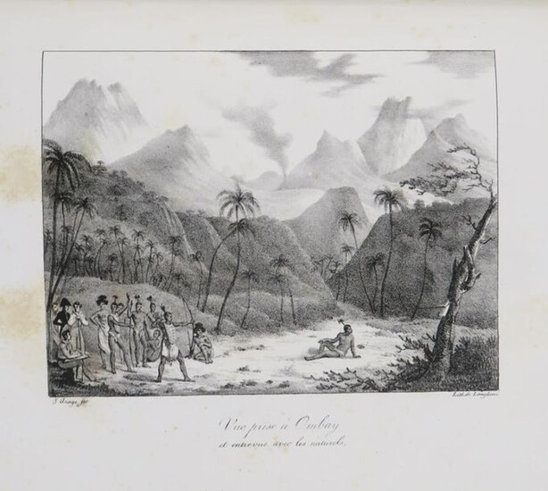 ARAGO (Jacques). Walk around the world during the years 1817, 1818, 1819 and 1820 on the corvettes of King Uranie and the Physicist, commanded by M. Freycinet. ATLAS. Paris, Leblanc, 1822.