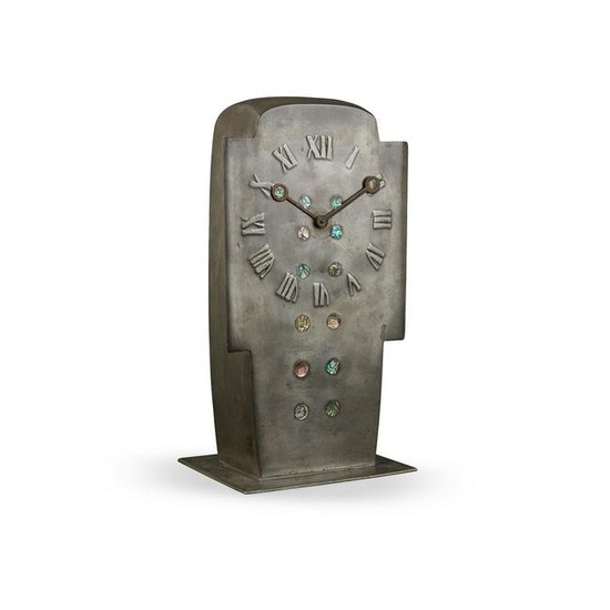 ARCHIBALD KNOX (1864-1933) FOR LIBERTY & CO., LONDON 'TUDRIC' CRUCIFORM CLOCK, CIRCA 1902