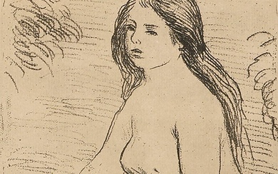 AUGUSTE RENOIR : Femme nue assise.