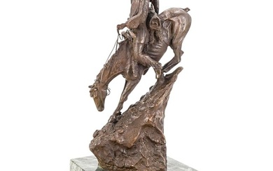 After Frederic Remington "The Mountain Man" Bronze Sculpture