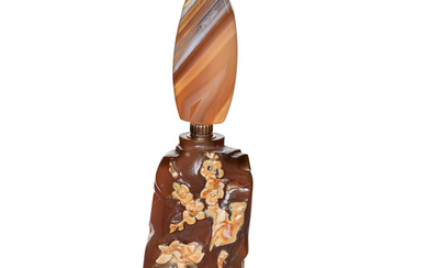 Agate scent bottle, with 18k gilt collar by Tamara Montgomery