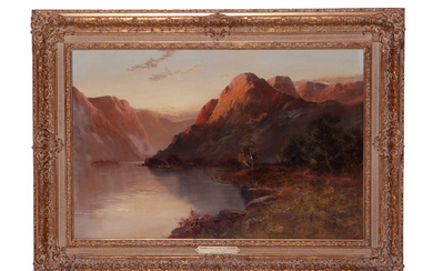 Alfred De Breanski, Scottish Highlands At Twilight Oil on Canvas