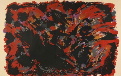 Alfred MANESSIER (1911-1993) Procès de Burgos I, 1971 Lithographie en couleurs. Epreuve sur vélin d’arche,...