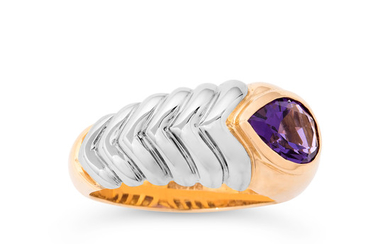 An Amethyst and Two-Tone Gold Ring, Bulgari
