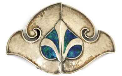 An Arts & Crafts Silver and Enamel Buckle, by William...