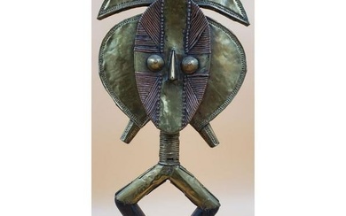 An Central African Wood and Brass Kota Mask