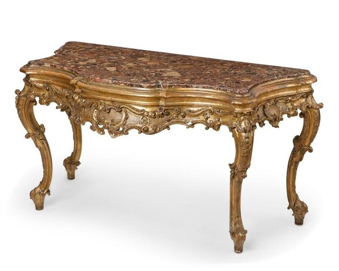 An Italian Rococo giltwood console table
