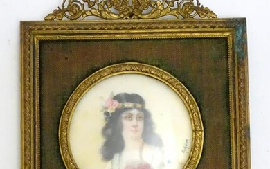 An early 20thC watercolour portrait miniature depicting