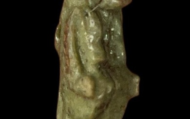 Ancient Egyptian Faience Striding Taweret Amulet - 2.4×0.5×0.7 cm