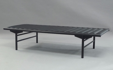 Anita Johansen, A contemporary Danish 'Align' daybed, circa 2015, the ebonised oak frame with black leather upholstered seat, 40.5cm high, 181cm wide, 80cm deep