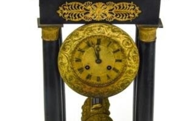 Antique French Empire Ebonized Mantel Clock