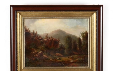 Antique Hudson River School Landscape Painting