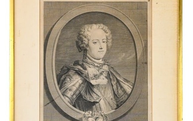Antique Hyacinthe Rigaud Engraving Louis XV