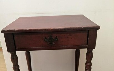 Antique Mahogany Red Woof Lamp Table Nightstand