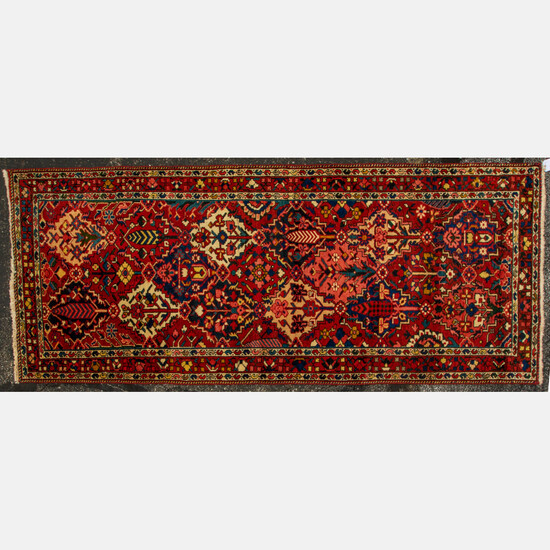 Antique Persian Bakhtiari Wide Wool Runner