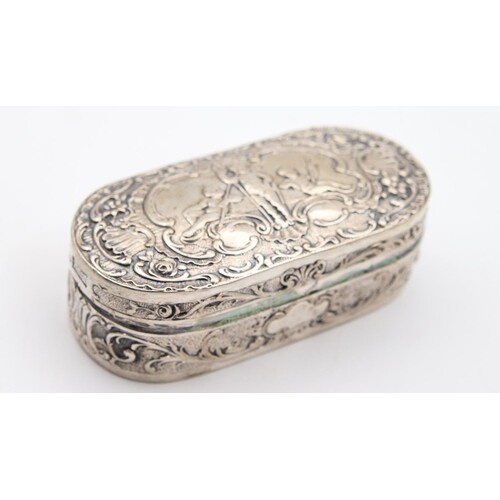Antique Solid Silver Box Attractively Detailed Approximately...