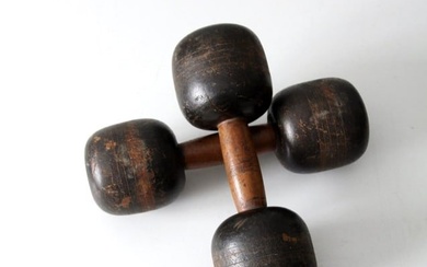 Antique Wooden Hand Weights