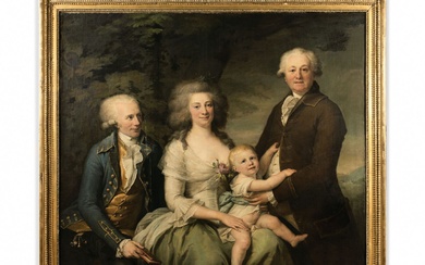 Antoine CAILLAT (né en 1765 à Lyon ) Portrait de la famille Grangier, 1786 Toile...