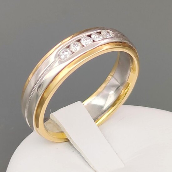 Argento 925 Oro 18 kt Yellow gold - Ring - 0.20 ct Diamond
