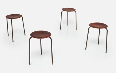 Arne Jacobsen Set of four 'Dot' stools, 1960s