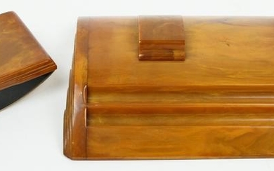 Art Deco Amber Catalin Bakelite Desk Set