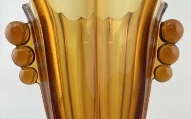 Art Deco Amber Glass Vase