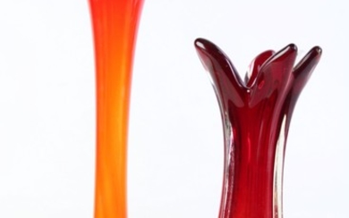 Art Glass Stemmed Vases H:33cm