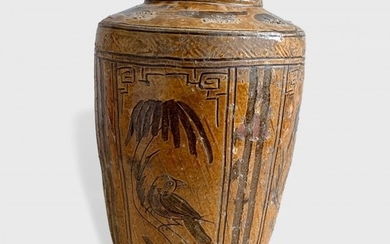 Asian Glazed terracotta vase
