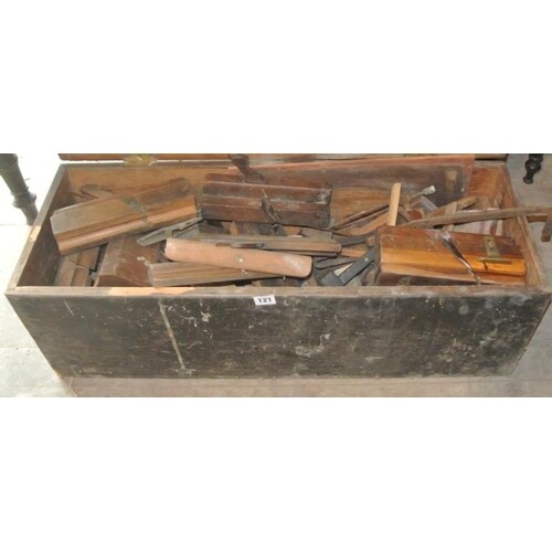 Assorted lot of carpenters tools, lathes, etc., in 2 boxes