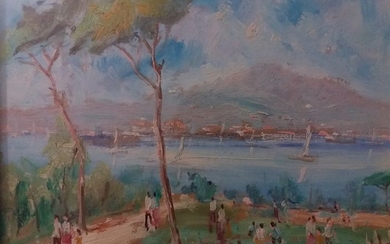 Attrib. Mario MAURO (1920-1984) - Senza titolo - Paesaggio Marittimo-Golfo di Napoli