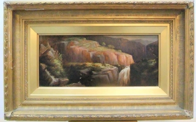 Attributed to Samuel Lawson Booth (1836-1928) oil "Rocky outcrop,...
