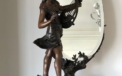 Auguste Moreau (1834 - 1917) - A sculpture entitled "Muse Champêtre"