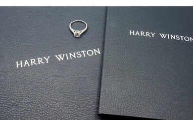 Authentic! Harry Winston Platinum .56ct VVS1/F Diamond Solitaire Engagement Ring