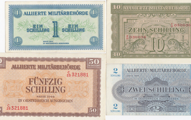 Autria 1, 2, 10, 50 Shillings 1944 (4)