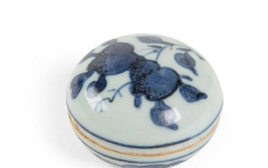 BLUE AND WHITE BOX WITH COVER LATE MING TO QING
