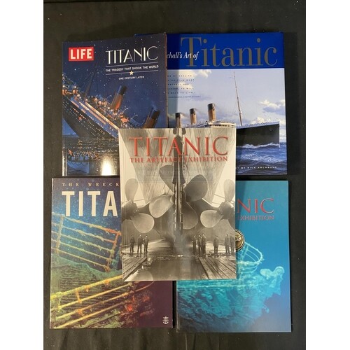 BOOKS: R.M.S. Titanic and related hard back books and magazi...