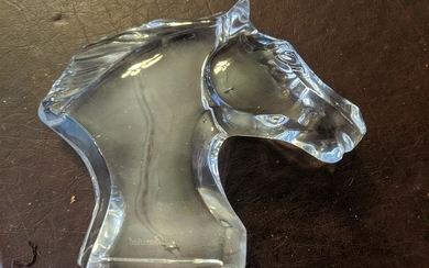Baccarat France Crystal Horse Bust Head Figure
