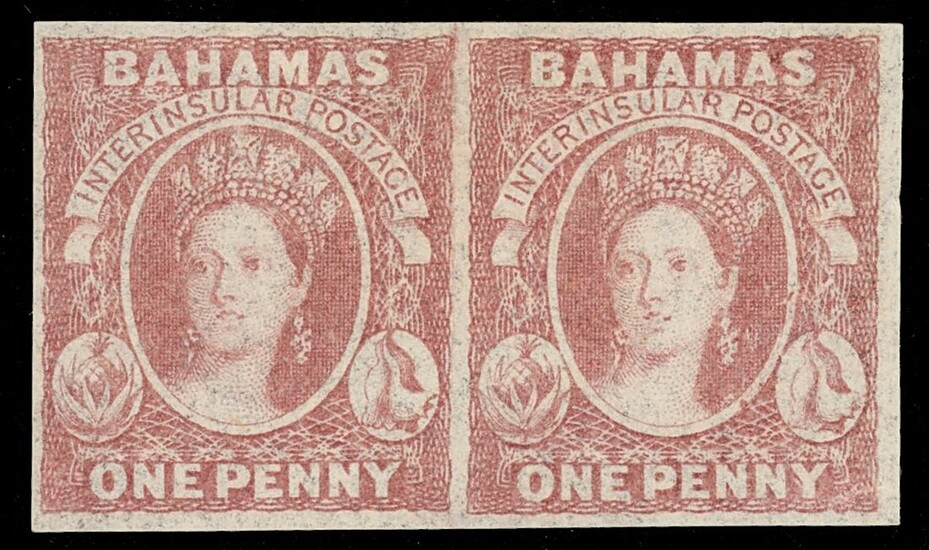 Bahamas 1859 (10 June) One Penny, Imperforate Issued Stamps 1d. pale dull lake-red, horizontal...