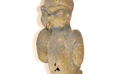 Benin Style Bronze Owl
