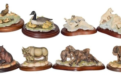 Border Fine Arts WWF models including: 'Baby Elephants', RW60, 'Hippo...
