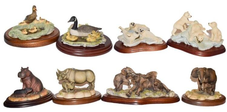 Border Fine Arts WWF models including: 'Baby Elephants', RW60, 'Hippo...