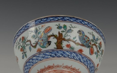 Bowl (1) - Balaji Bala - Porcelain - parrots - China - Qianlong (1736-1795)