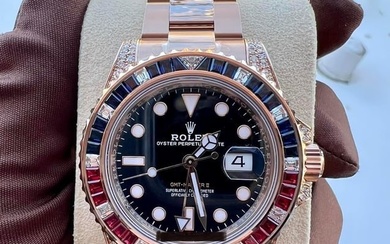 Brand New Rolex GMT Master II Rosegold Ref: 126755SARU Comes with box and papers