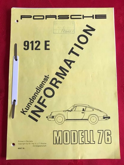 Brochures / catalogues - Porsche - Porsche 912 912E kundendienst information service handboek - 1975-1976