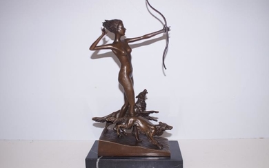 Bronze, Art Deco Diana Huntress