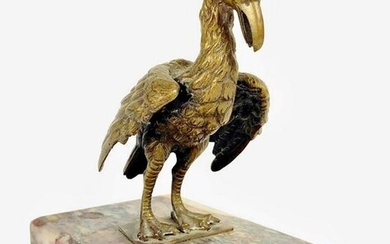 Bronze Bird On Marble Base, 19th Century
